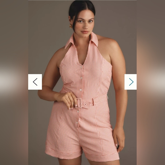 Maeve Anthropologie Large new Romper Halter festival beach coastal vacation - Picture 2 of 13